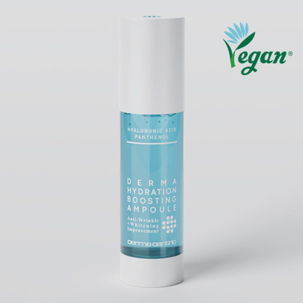 DermaCentric DERMA Hydration Boosting Vegan Ampoule 50ml Hyaluronic Acid Deep Moisture Skin Barrier Care _ Made in KOREA